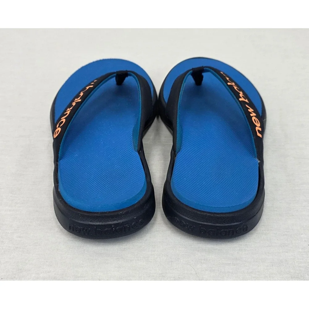 Kids New Balance Blue Orange Logo Flip Flops Sandals Size‎ 2 Youth
